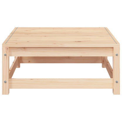 2-Seater Solid Pine Garden Sofa with Footstool - Natural Wood Finish