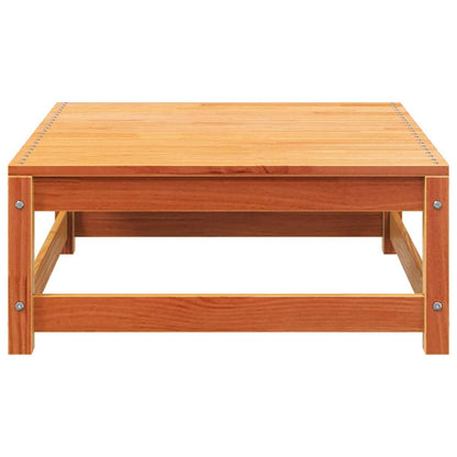 2-Seater Wax Brown Solid Pine Garden Sofa with Footstool