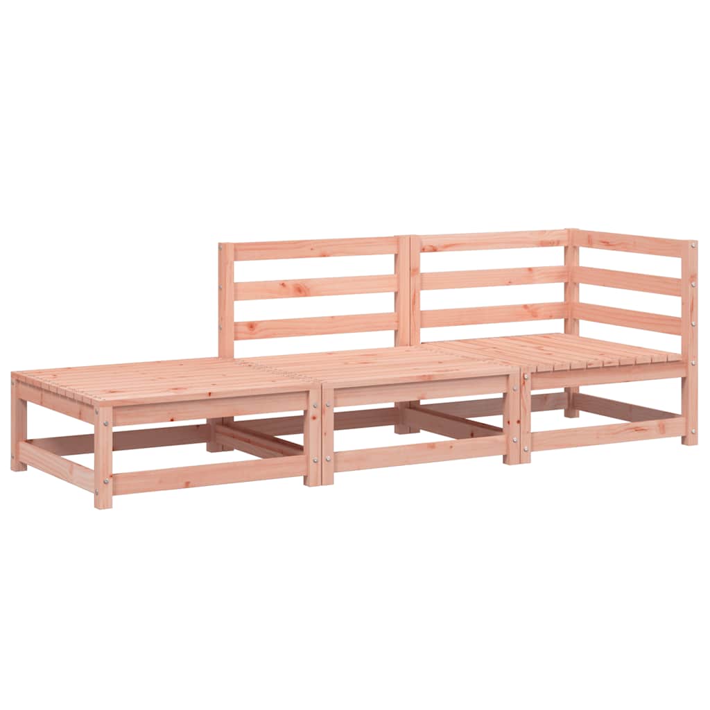 2-Seater Solid Wood Douglas Garden Sofa with Footstool