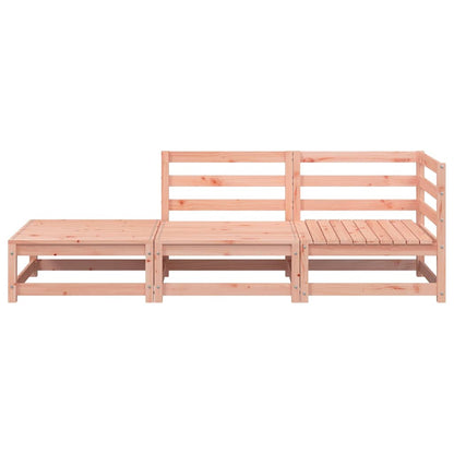 2-Seater Solid Wood Douglas Garden Sofa with Footstool