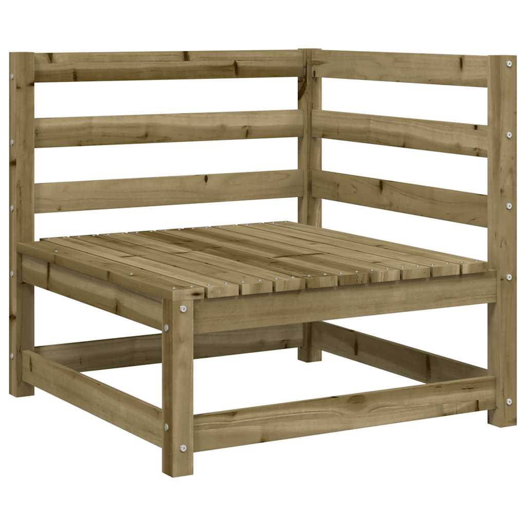 2-Seater Pine Wood Garden Sofa & Footstool Set - Natural Finish