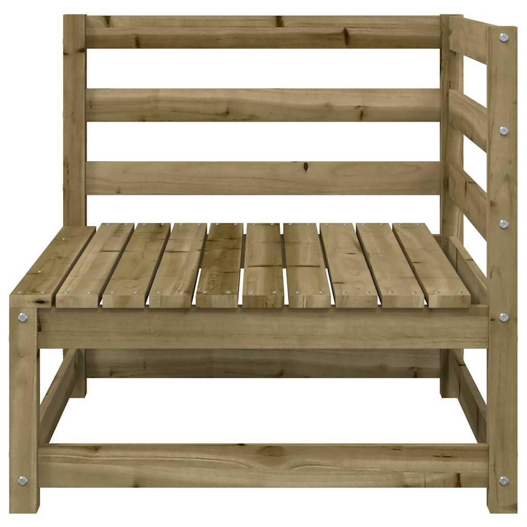 2-Seater Pine Wood Garden Sofa & Footstool Set - Natural Finish