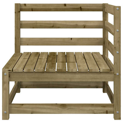 2-Seater Pine Wood Garden Sofa & Footstool Set - Natural Finish