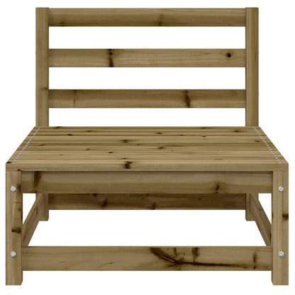 2-Seater Pine Wood Garden Sofa & Footstool Set - Natural Finish