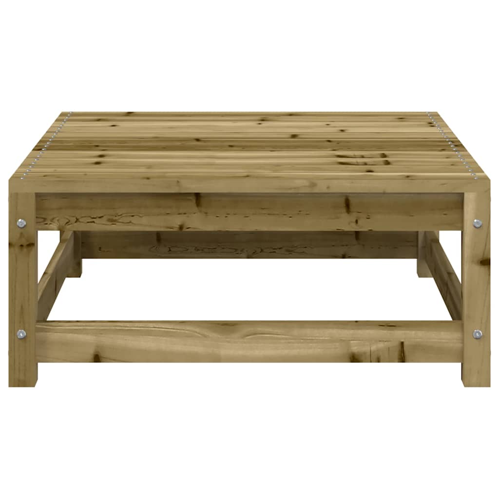 2-Seater Pine Wood Garden Sofa & Footstool Set - Natural Finish