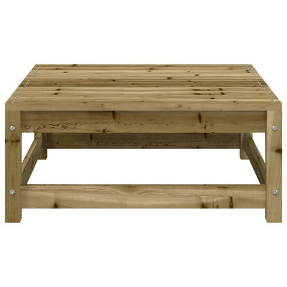 2-Seater Pine Wood Garden Sofa & Footstool Set - Natural Finish