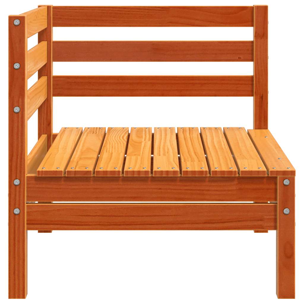 Wax Brown Solid Pine Garden Sofa Corner - Elegant Outdoor Seating