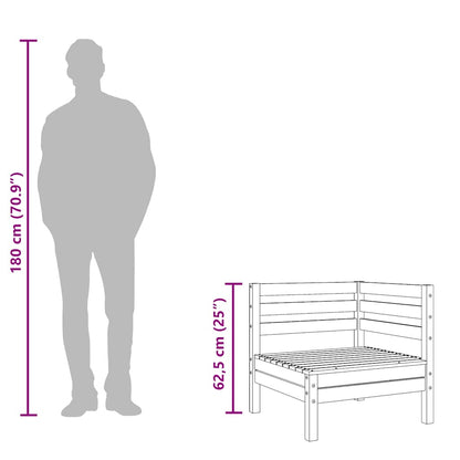 Solid Wood Garden Sofa Corner - Douglas Pine Finish