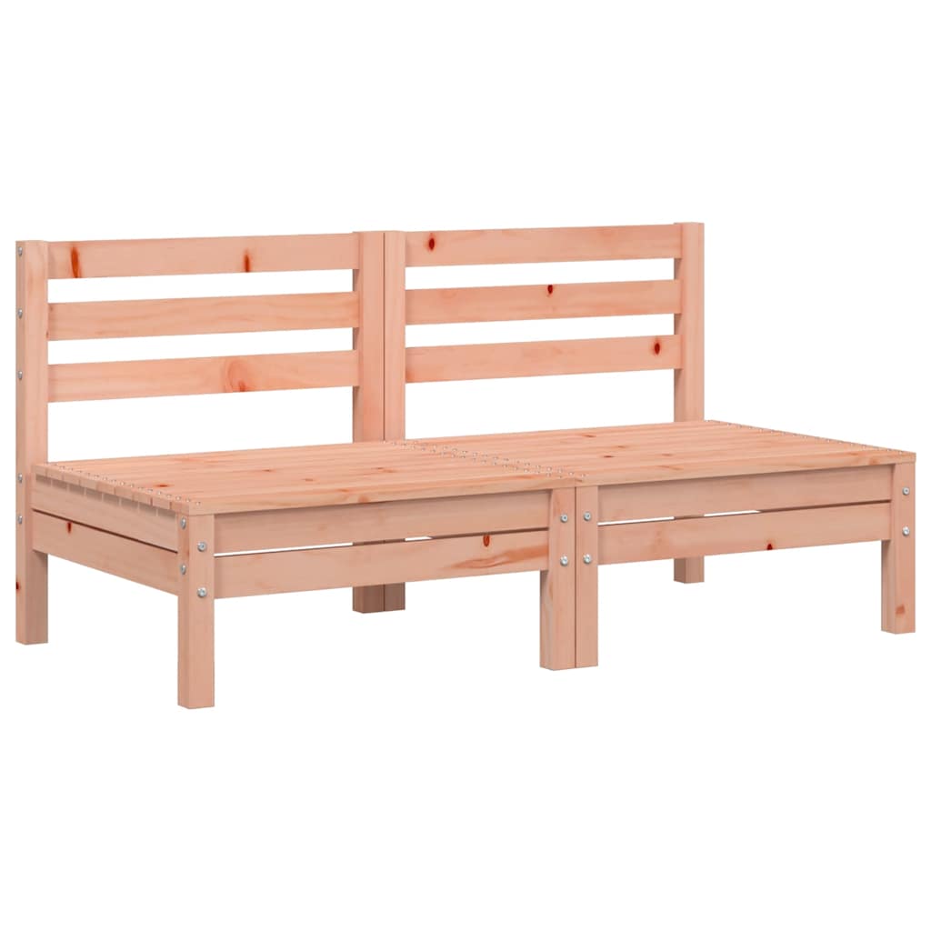Armless Solid Wood Douglas Garden Sofa Set – 2 Pieces, Natural Finish