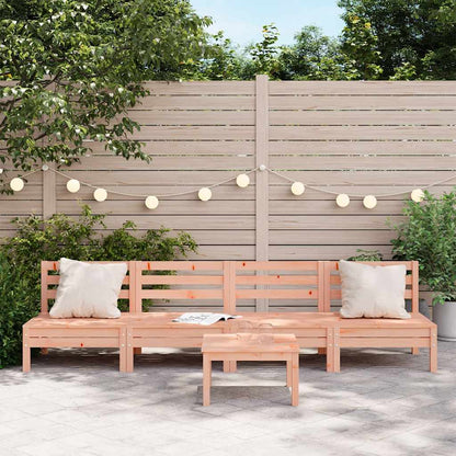 Elegant 4-Piece Armless Garden Sofas in Solid Douglas Wood