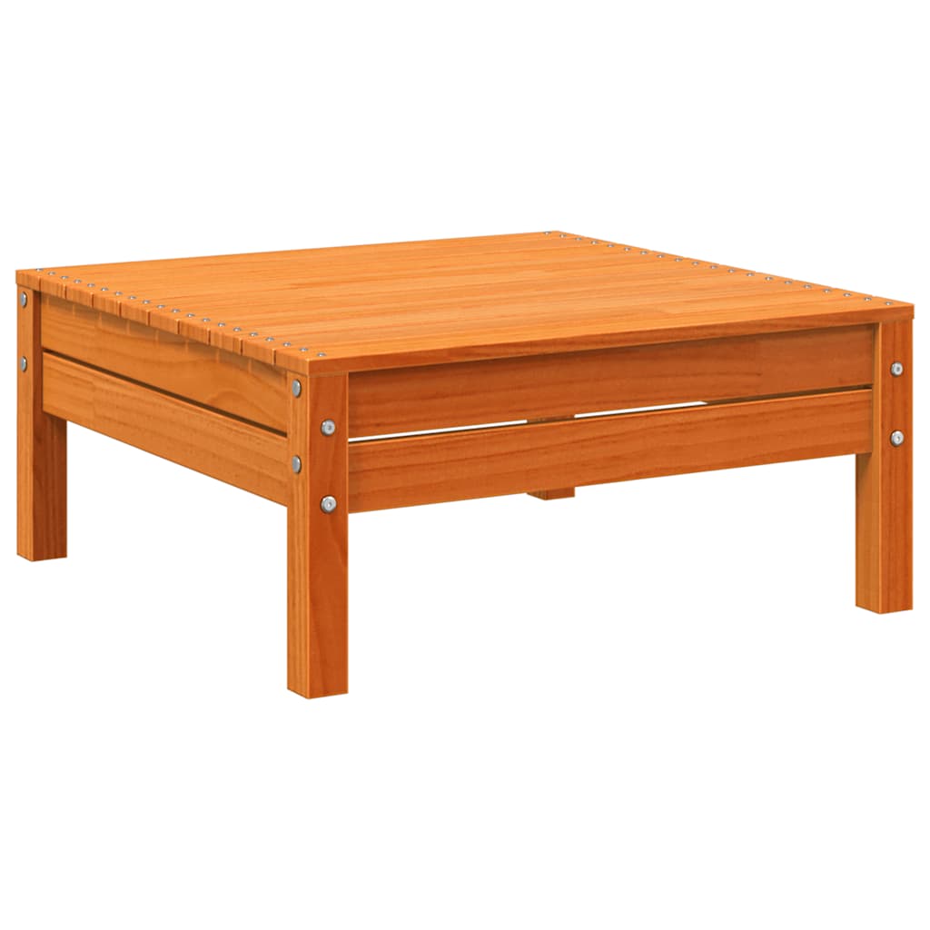 Pine Wood 2-Seater Garden Sofa & Footstool, Wax Brown Finish