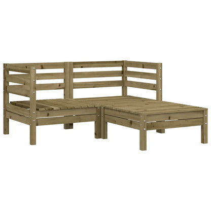 2-Seater Pine Garden Sofa with Footstool - Impregnated Wood