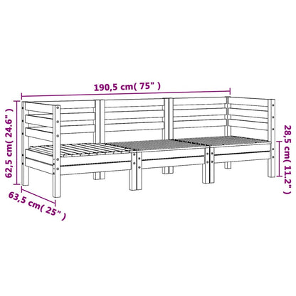 3-Seater Douglas Solid Wood Garden Sofa - Stylish & Durable Seating