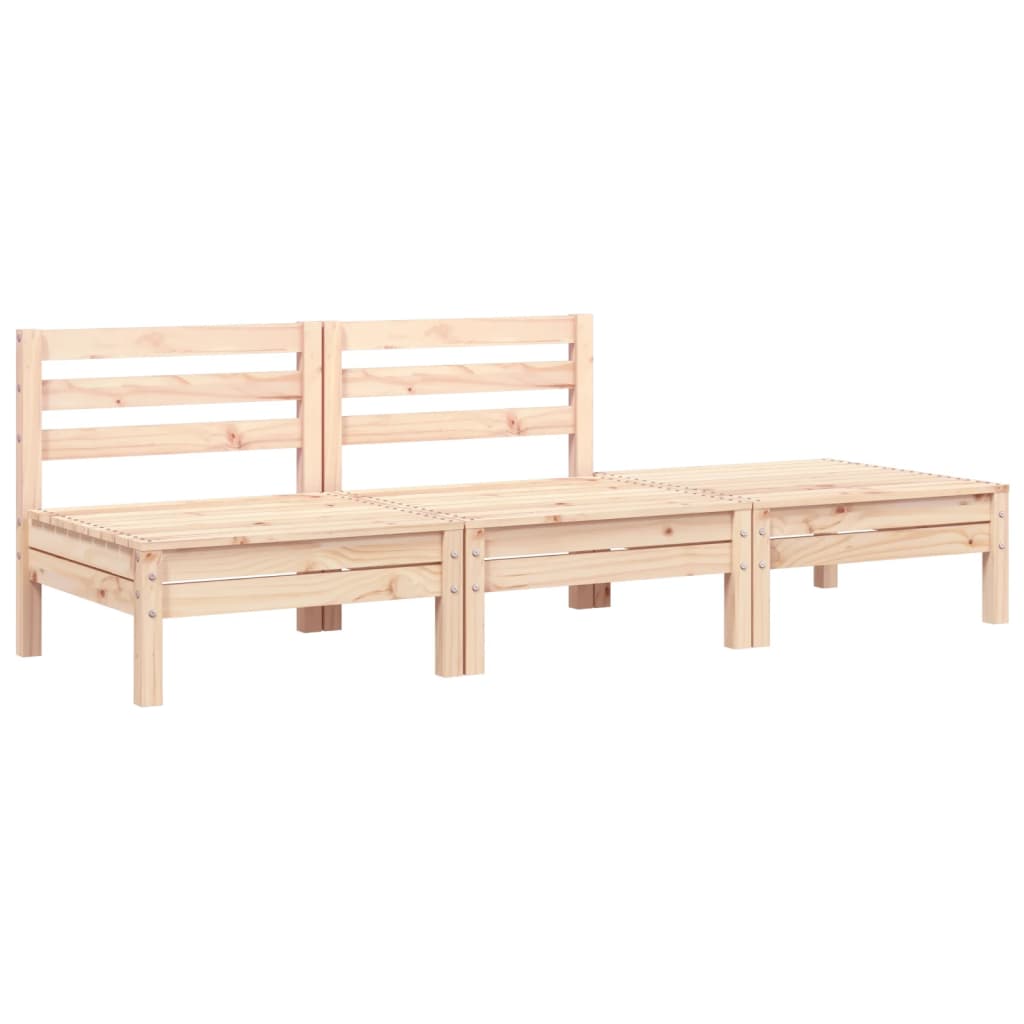 Elegant 3-Seater Garden Sofa in Solid Pine Wood
