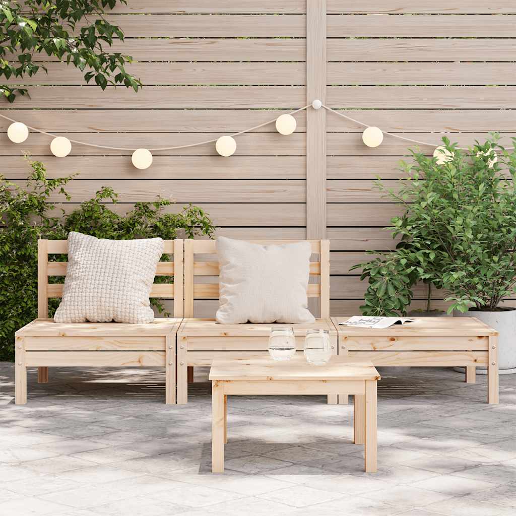 Elegant 3-Seater Garden Sofa in Solid Pine Wood