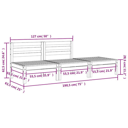 Elegant 3-Seater Garden Sofa in Solid Pine Wood