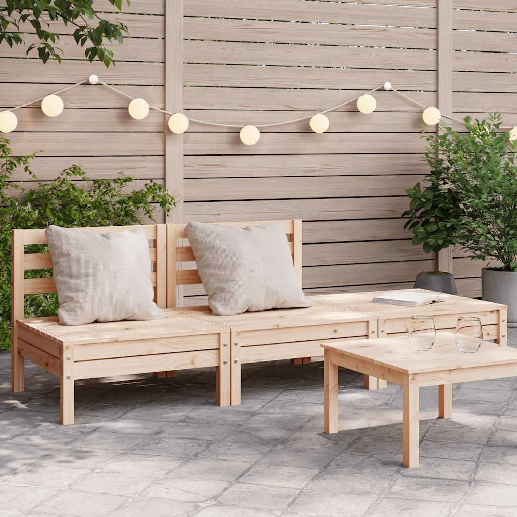 Elegant 3-Seater Garden Sofa in Solid Pine Wood