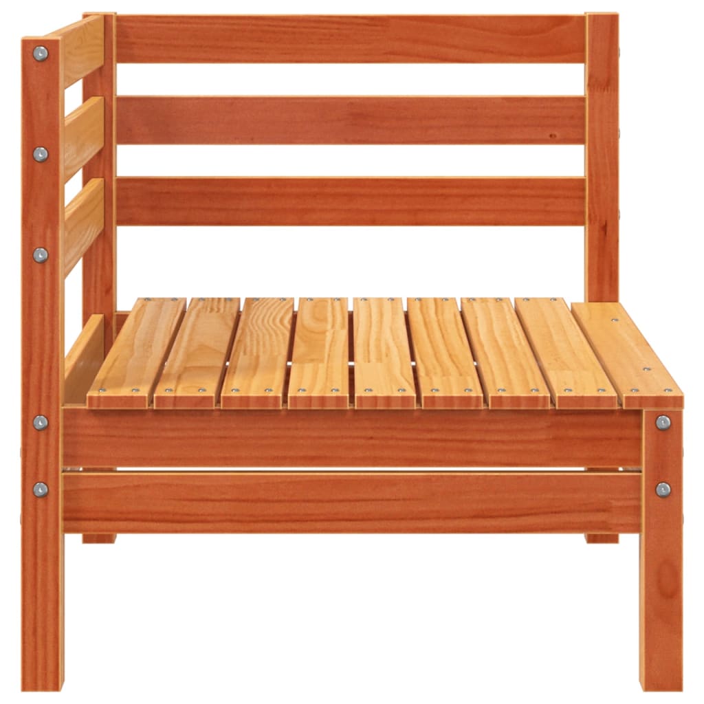 4-Seater Solid Wood Pine Garden Sofa, Wax Brown Finish