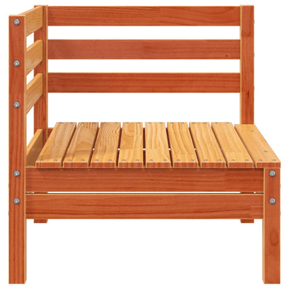 Wax Brown Solid Wood Pine Garden Sofa 3-Seater + Footstool