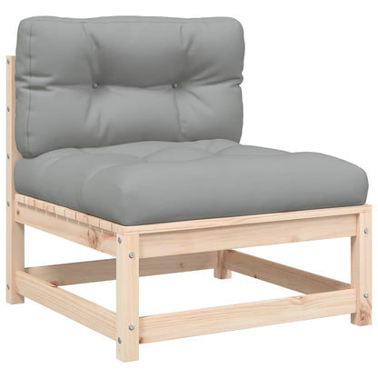 Solid Pine Armless Garden Sofas with Cushions - 2 Piece Set