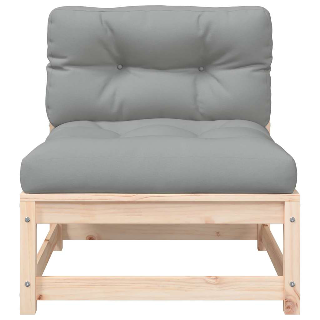 Solid Pine Armless Garden Sofas with Cushions - 2 Piece Set