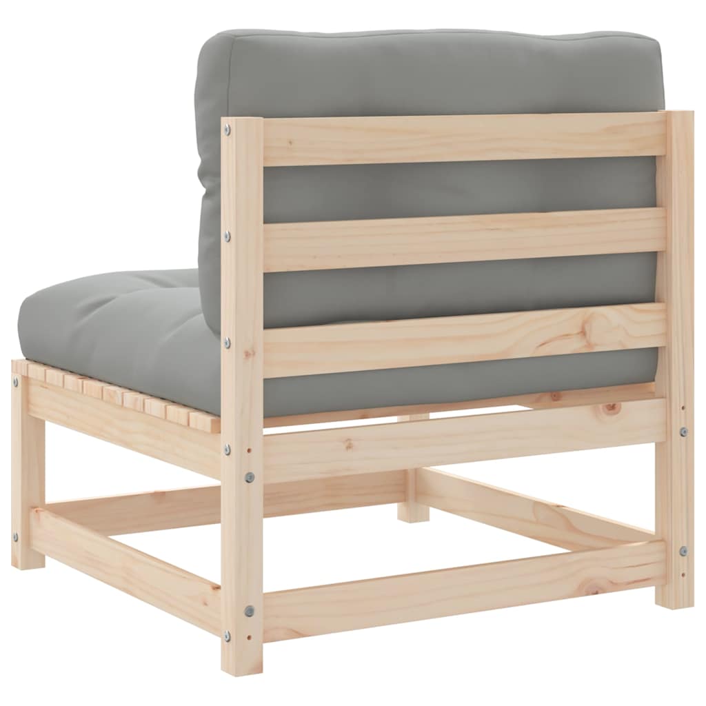 Solid Pine Armless Garden Sofas with Cushions - 2 Piece Set