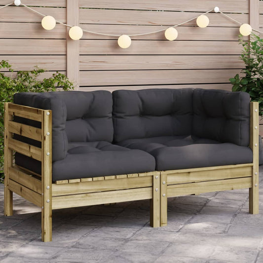 Pine Wood Garden Sofa Corner with Cushions - Outdoor Bliss