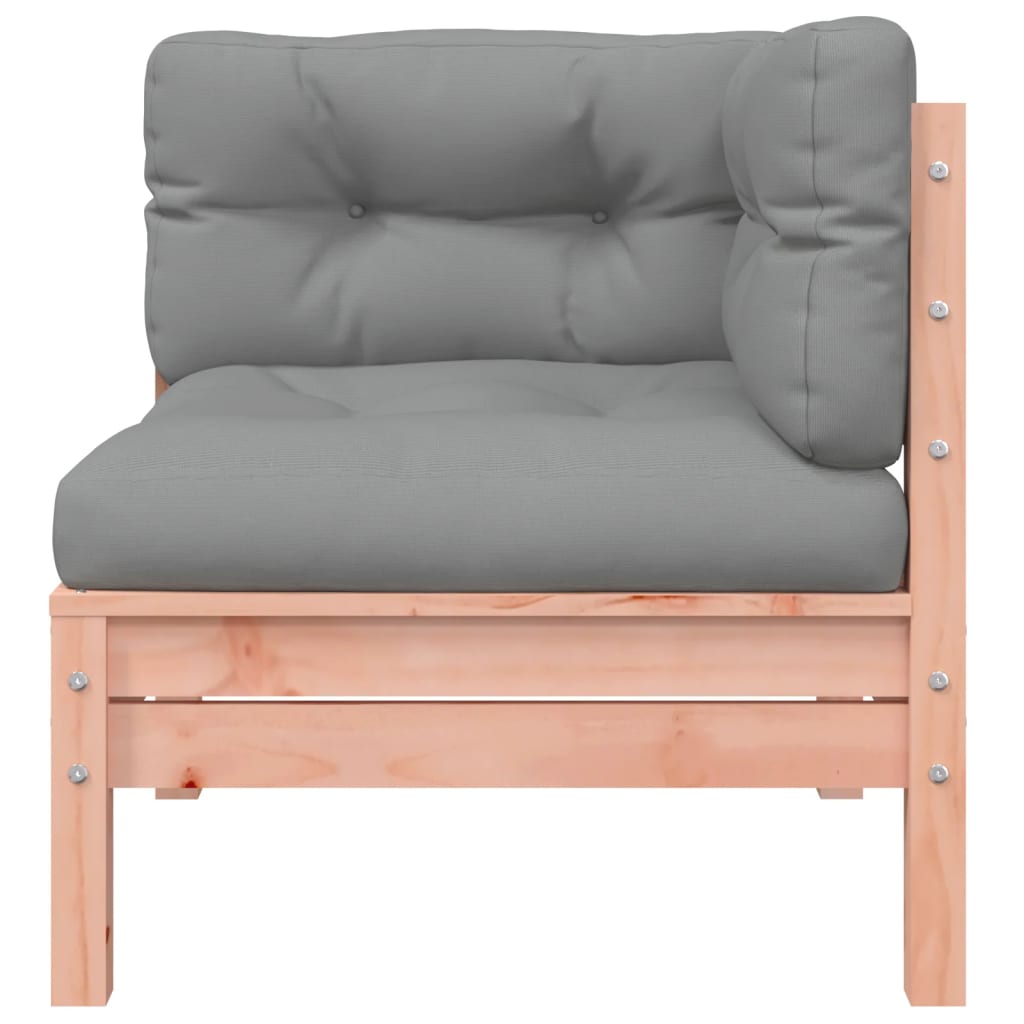 Solid Wood Douglas 2-Piece Garden Sofa Corner with Cushions