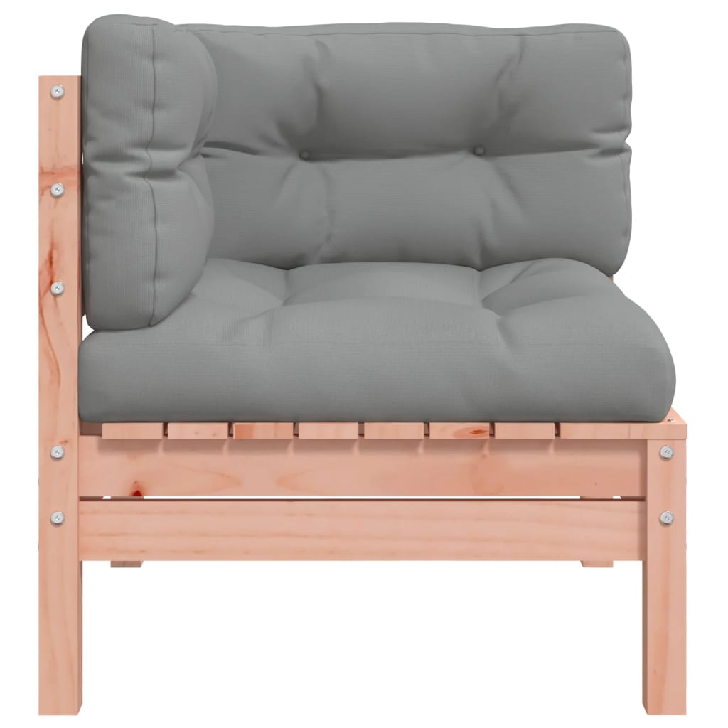 Solid Wood Douglas 2-Piece Garden Sofa Corner with Cushions