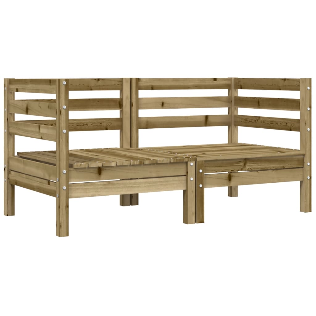 Garden Sofa Corner Set: Impregnated Pine Wood with Cushions, 2 pcs