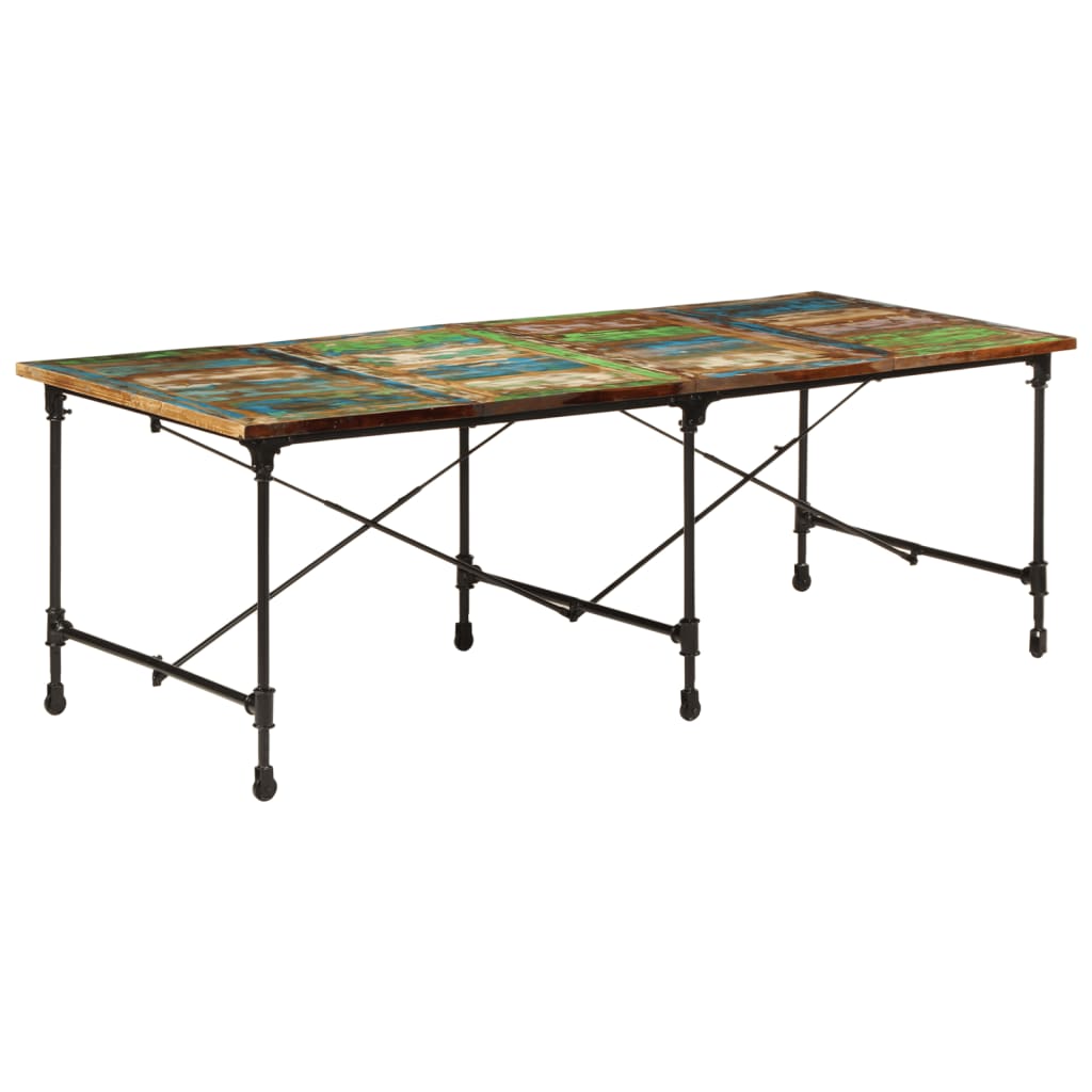 Reclaimed Solid Wood Dining Table 220x90x77 cm - Eco-Friendly Style