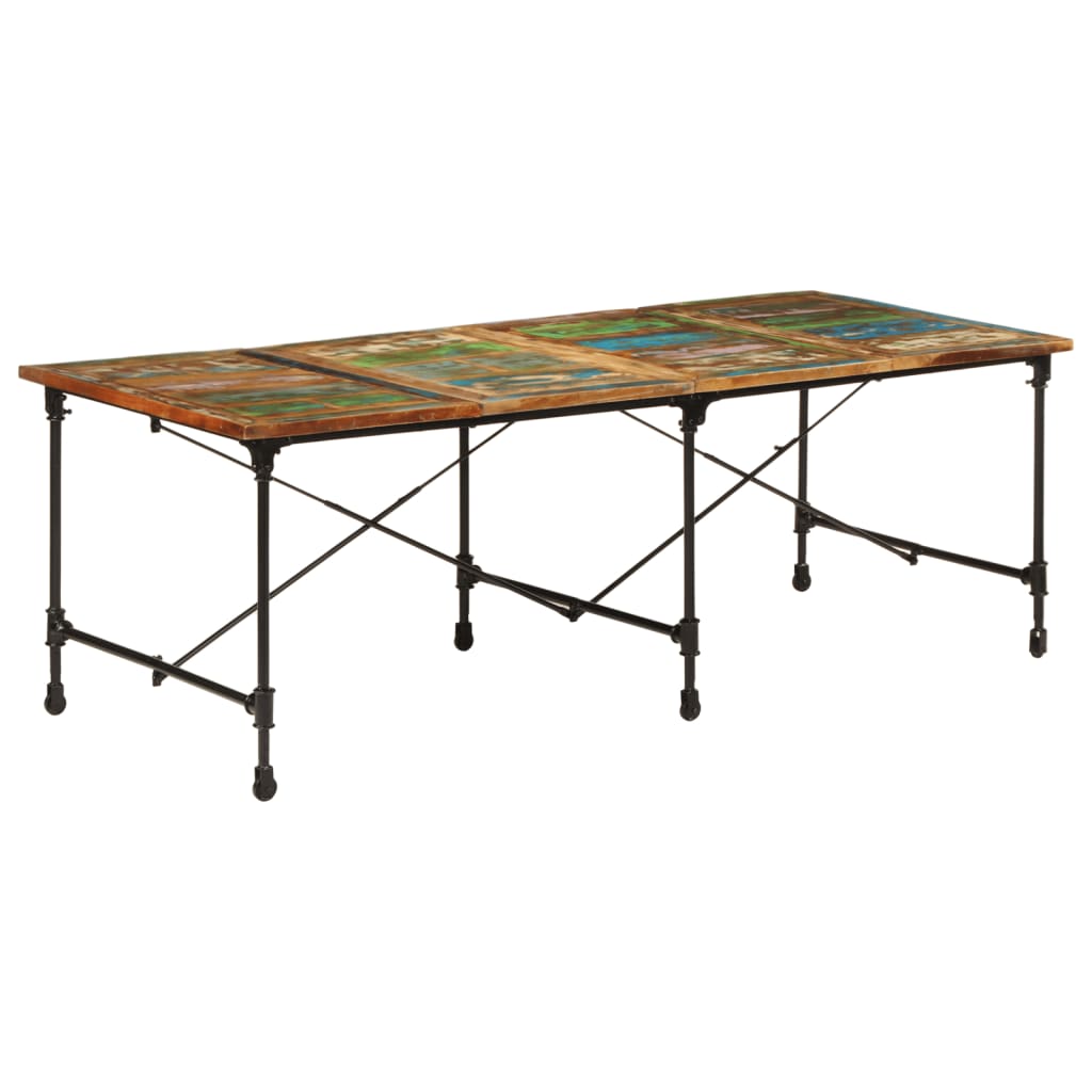 Reclaimed Solid Wood Dining Table 220x90x77 cm - Eco-Friendly Style