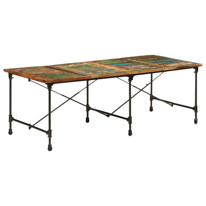 Reclaimed Solid Wood Dining Table 220x90x77 cm - Eco-Friendly Style