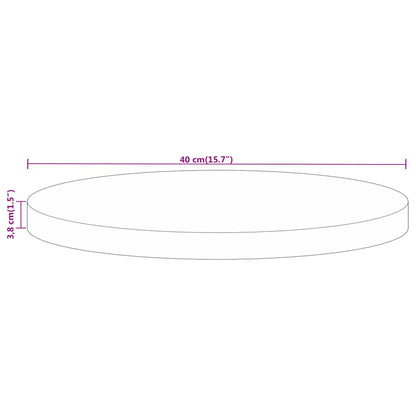 Round Solid Mango Wood Table Top Ø 40x3.8 cm - Rustic Finish