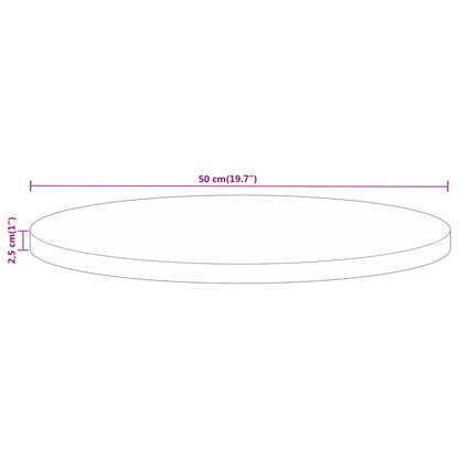 Round Mango Wood Table Top Ø 50x2.5 cm - Solid & Rustic Finish