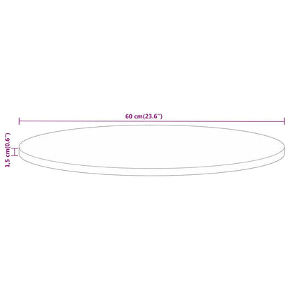 Round Solid Mango Wood Table Top Ø 60x1.5 cm - Rustic Finish