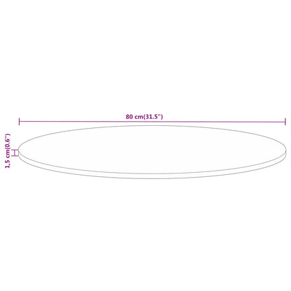 Table Top Ø 80x1.5 cm Round Solid Wood Rough Mango