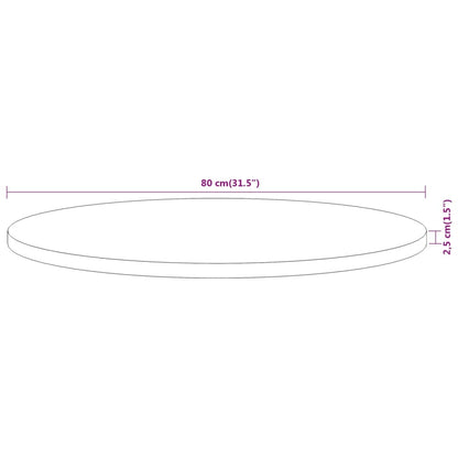 Round Acacia Wood Table Top Ø80x2.5cm - Durable & Stylish