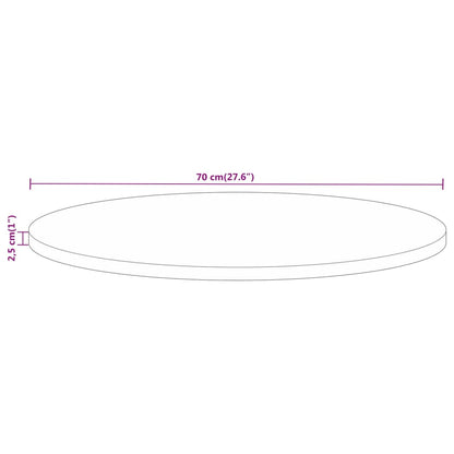 Round Solid Mango Wood Table Top - Ø70x2.5 cm