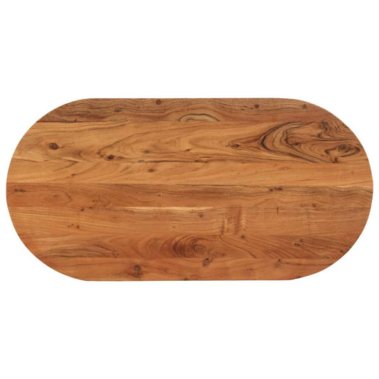 Oval Solid Acacia Wood Table Top - 100x50x2.5 cm