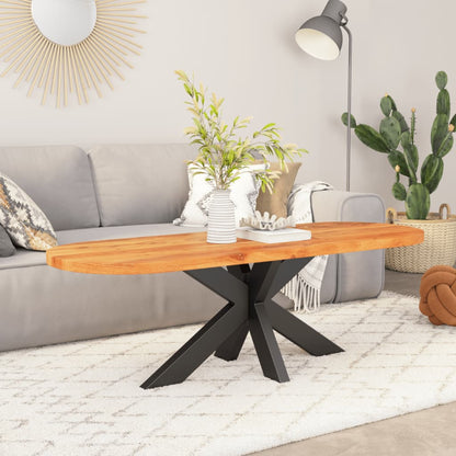 Oval Solid Acacia Wood Table Top - 100x50x2.5 cm