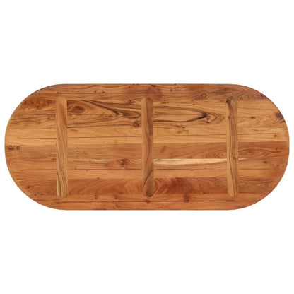 Oval Solid Acacia Wood Table Top - 110x50x2.5 cm