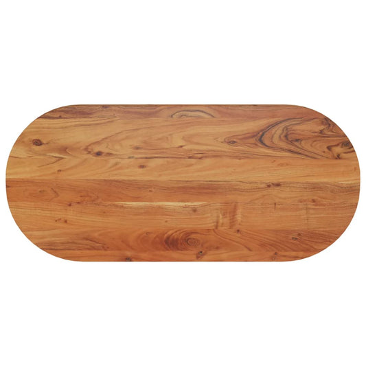 Oval Solid Acacia Wood Table Top, 90x40 cm, Elegant Design