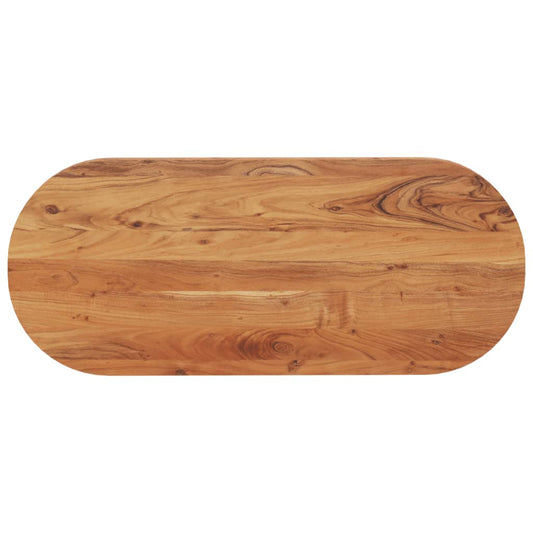 Oval Solid Acacia Wood Table Top, 100x40x3.8 cm