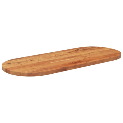 Oval Solid Acacia Wood Table Top, 100x40x3.8 cm