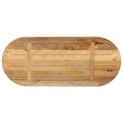Oval Table Top 80x40 cm | Solid Rough Mango Wood
