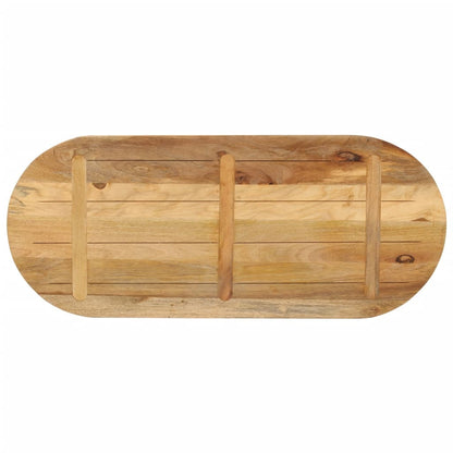 Oval Solid Mango Wood Table Top 100x40x3.8 cm – Natural Finish
