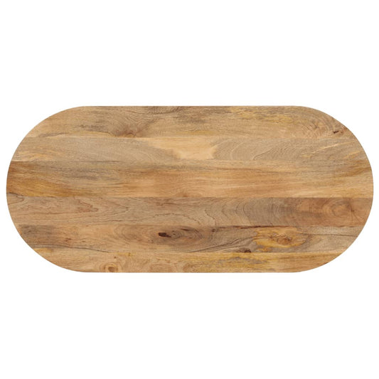 Oval Solid Mango Wood Table Top 120x50x2.5 cm