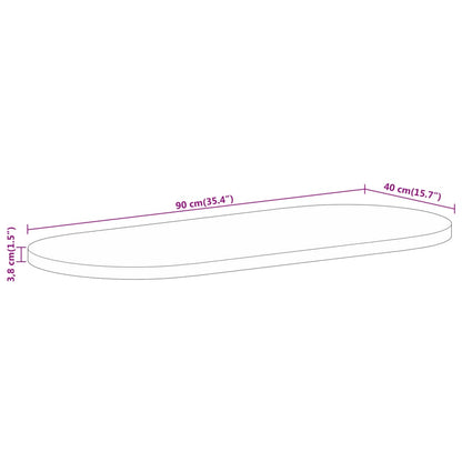 Oval Mango Wood Table Top 90x40 cm - Solid, Stylish, Durable