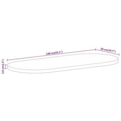 Oval Mango Wood Tabletop 140x50 cm - Solid, Stylish Design